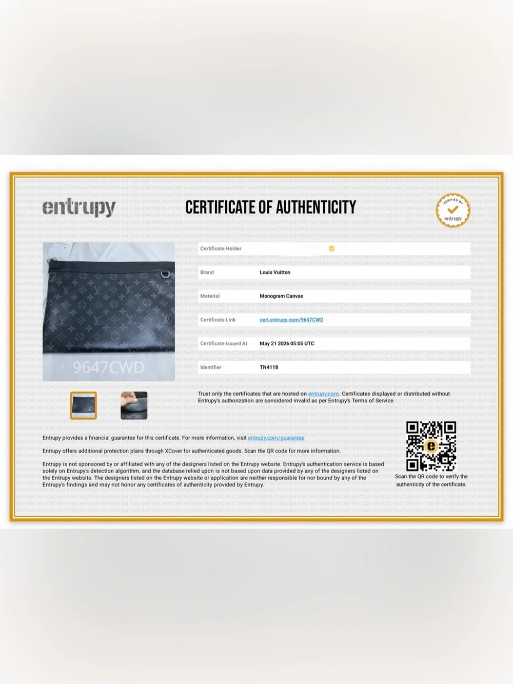 Louis Vuitton Monogram Eclipse Discovery Pochette w/Entrupy COA🖤🩶 - Picture 16 of 16